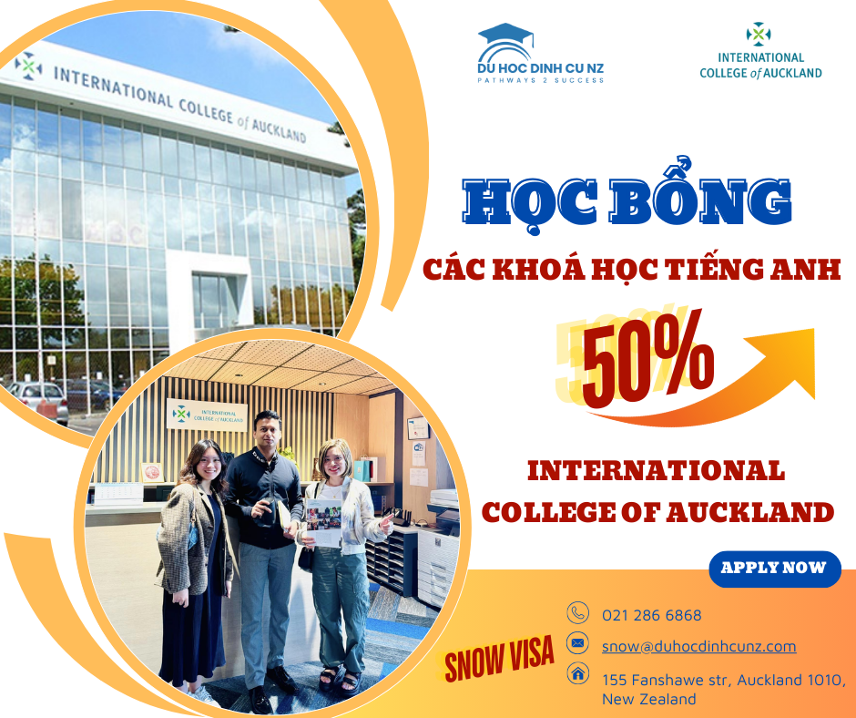 Học bổng lên đến 50% học phí của trường International College of Auckland