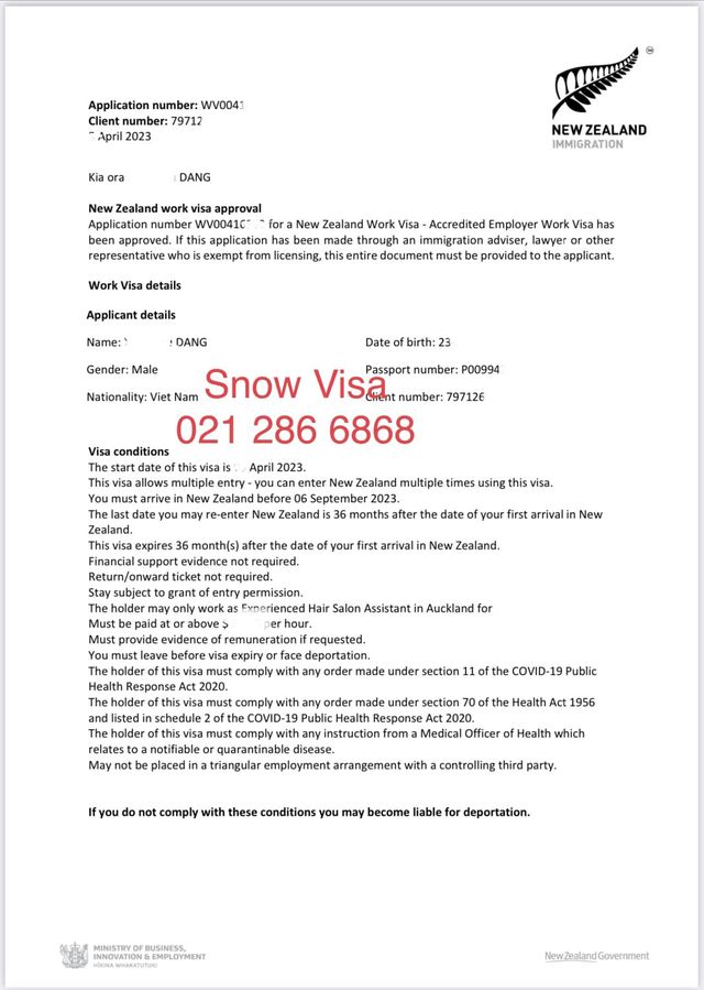 Chúc mừng anh Dang đỗ Work Visa 3 năm và con cái được học tập miễn phí 