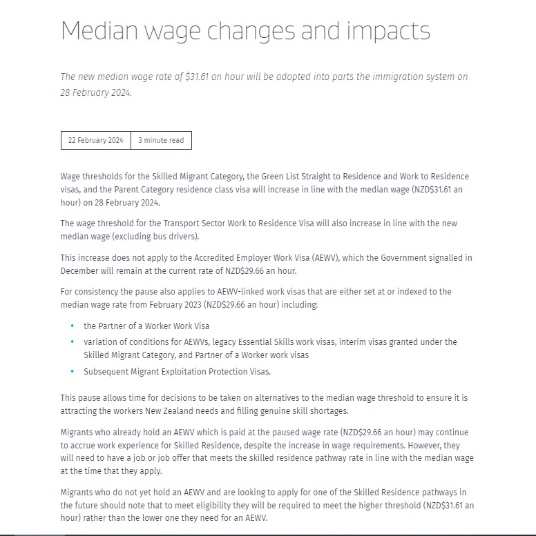 Median wage New Zealand 2024 chính thức tăng lên $31.61 NZD/giờ 